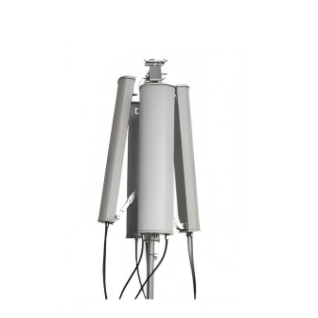 Estación base de tres frecuencias con antena de panel orientada hacia arriba