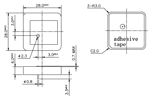 Dimensi&oacute;n GL2806B