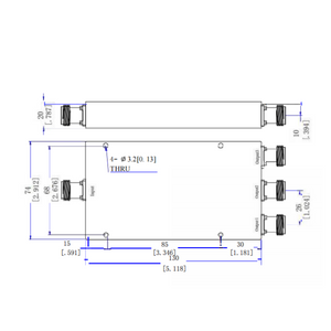 Divisor/combinador de potencia N-hembra de 0,5-6 GHz GLPS3