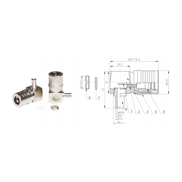 Conector QMA de 10 GHz Señal de precisión industrial de alta temperatura