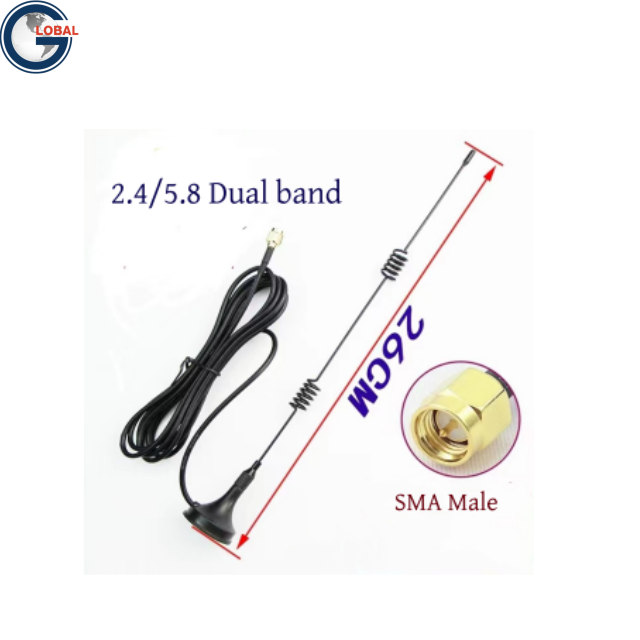Antena magnética WIFI de doble banda con conector macho SMA GL245805 
