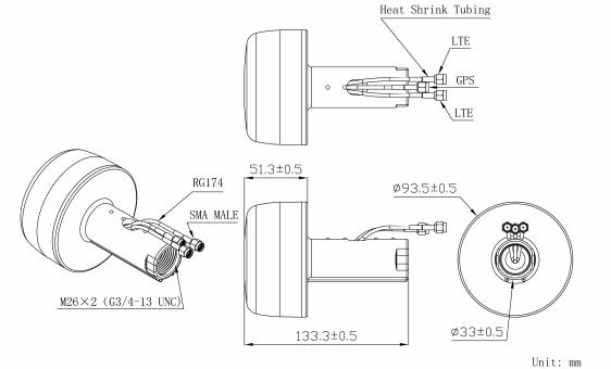 Plano de dimensiones GL005C