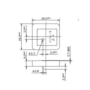 Antena GPS de cerámica de banda ancha 2332MHz con polarización LHCP